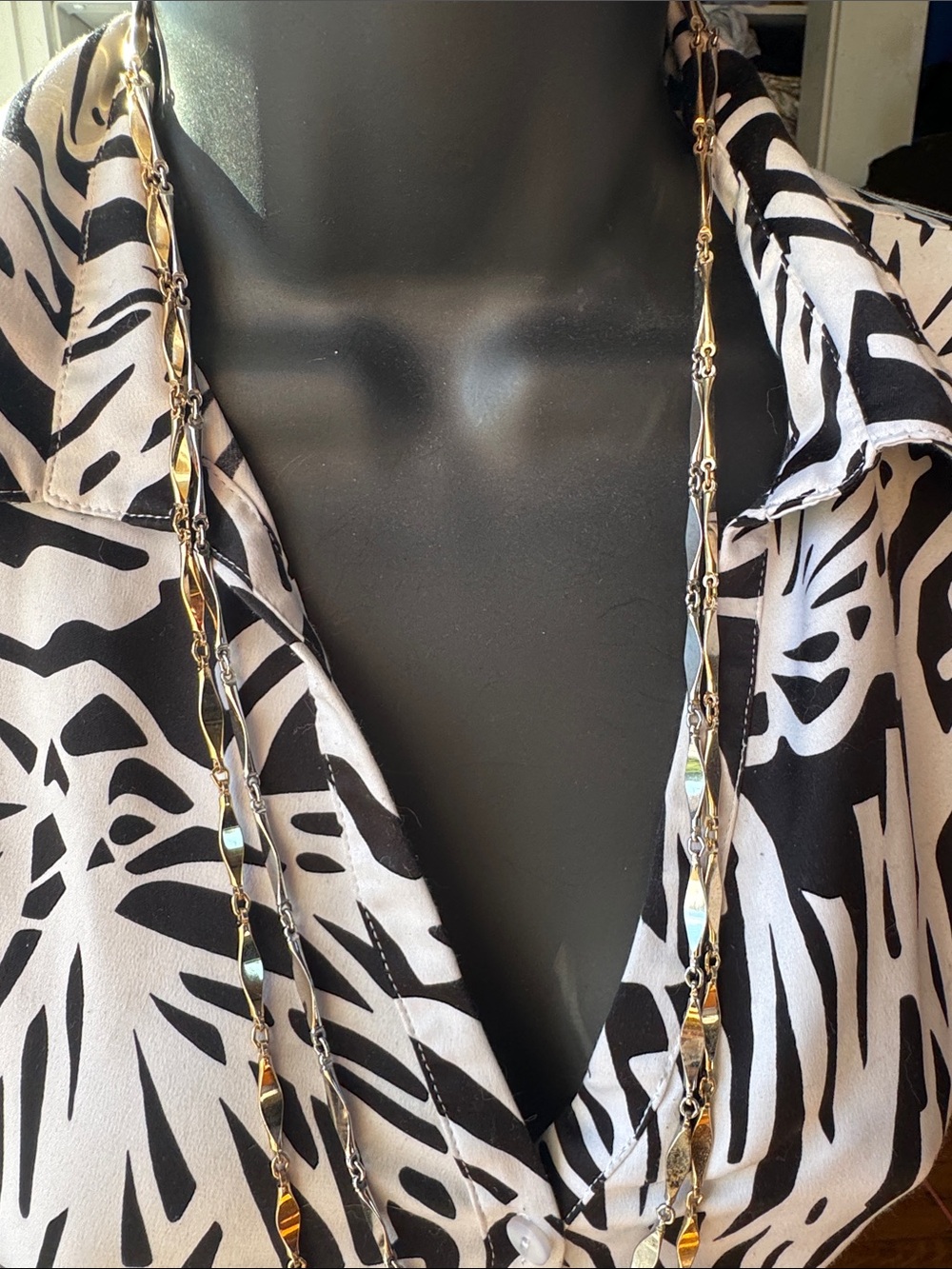 Set of 2 Gold-Tone & Silver Long Link Necklaces - by Sarah Coventry